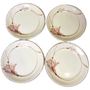 Keltcraft Plates Noritake Vintage Costa Mesa Purple Pink Floral 8” Ireland 4pcs